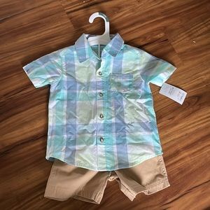 Carters shorts button down set nwt size 18M